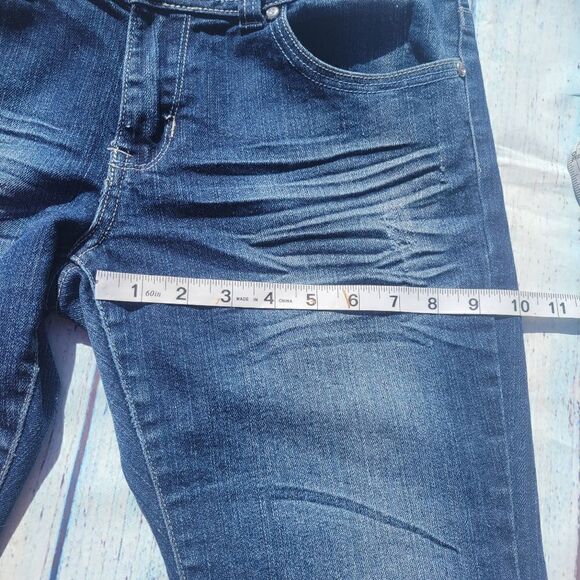 V.I.P. JEANS Women's Denim Juniors Mid Rise Regular Fit Blue Stone Wash - Picture 10 of 15